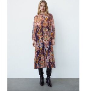 Zara Multicolor Long Sleeve Dress